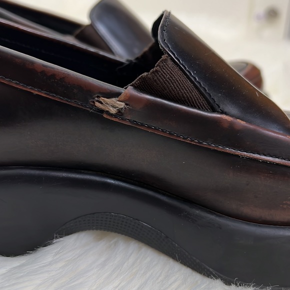 Dansko Shoes Burgundy Brown Leather Loafers Slip On Platform Comfort - Picture 8 of 10